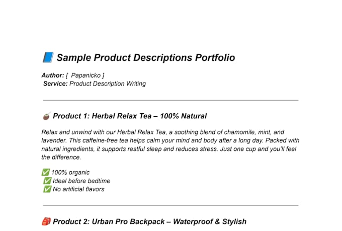 write catchy product descriptions that sell